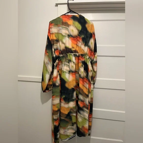 Stine Goya Veroma Floral Long Sleeve Midi Dress Flowers In Motion Size XS New - Picture 6 of 6